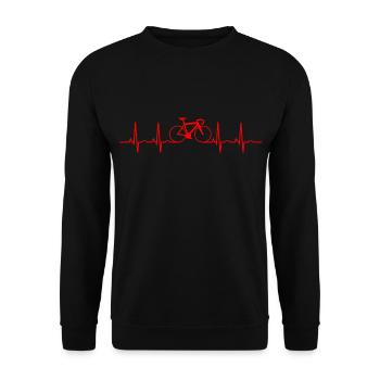 Herzschlag Rennrad Fahrrad Heartbeat Puls Mann Rad - Unisex Pullover - Schwarz - Vorne - Alina (178cm) & Michal (187cm)