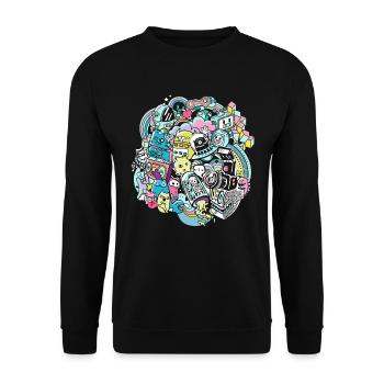 Graffiti city - Unisex Sweatshirt - black - Front - Alina (178cm) & Michal (187cm)