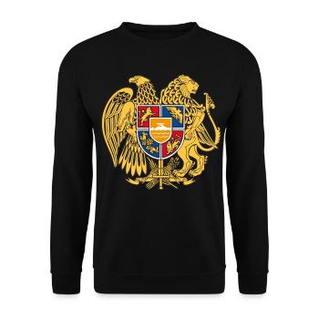 03 Armenien Wappen Armenia Армения T-Shirts - Unisex Pullover - Schwarz - Vorne - Alina (178cm) & Michal (187cm)
