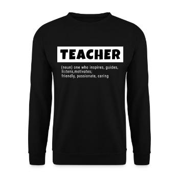 Teacher Noun Teacher Définition English Teacher - Sweat-shirt Unisexe - noir - Devant - Alina (178cm) & Michal (187cm)