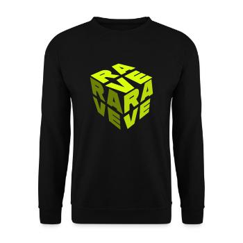 Rave Cube Raver Clubbing Techno Hardtekk Tekk - Sweat-shirt Unisexe - noir - Devant - Alina (178cm) & Michal (187cm)