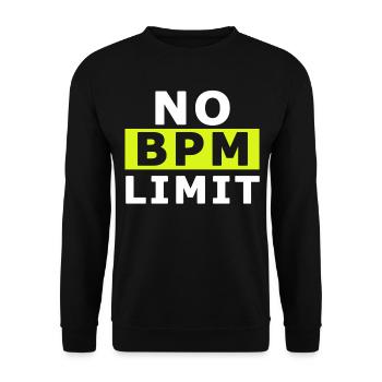 NO BPM Limit Rave Techno Party Berlin EDM Electro - Unisex Pullover - Schwarz - Vorne - Alina (178cm) & Michal (187cm)