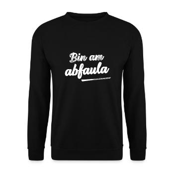 Am Abfaula Chillen auf Schwäbisch Schwabe Schwaben - Unisex Pullover - Schwarz - Vorne - Alina (178cm) & Michal (187cm)