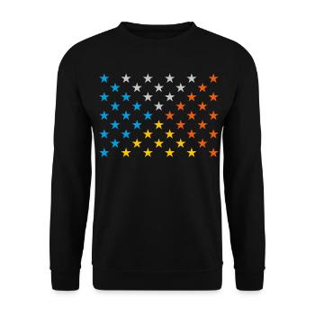 Star Colors Pattern - Unisex Sweatshirt - black - Front - Alina (178cm) & Michal (187cm)