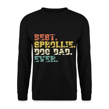 Sprollie Dad Chien Papa Maître Papa Vintage - Sweat-shirt Unisexe - noir - Devant - Alina (178cm) & Michal (187cm)
