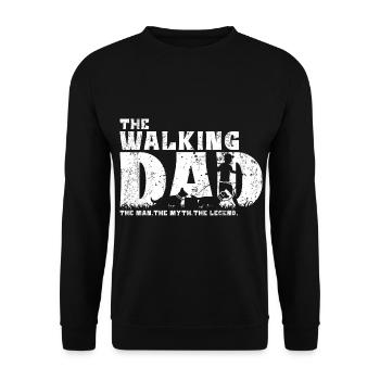 Hundepapa Dad Papa Vater mit 2 zwei Hunde Hunden - Unisex Pullover - Schwarz - Vorne - Alina (178cm) & Michal (187cm)