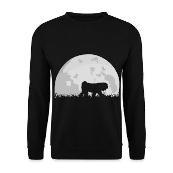 Tibet Terrier Vollmond - Unisex Pullover - Schwarz - Vorne - Alina (178cm) & Michal (187cm)