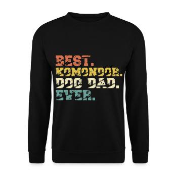 Komondor Hungarian Dad Papa Master Vintage - Unisex Sweatshirt - black - Front - Alina (178cm) & Michal (187cm)