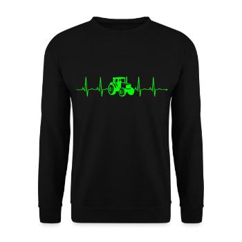 ECG HEARTBEAT HEARTBEAT TRACTEUR AGRICULTEUR AGRICULTEUR - Sweat-shirt Unisexe - noir - Devant - Alina (178cm) & Michal (187cm)