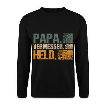Vermesser Geometer Papa Held Geschenkidee - Unisex Pullover - Schwarz - Vorne - Alina (178cm) & Michal (187cm)