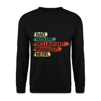 Hotel and Restaurant Manager Papa Husband Funny - Unisex Sweatshirt - black - Front - Alina (178cm) & Michal (187cm)
