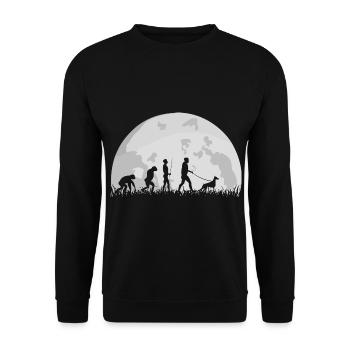 Dobermann Dog Owner Evolution Moon Silhouette - Unisex Sweatshirt - black - Front - Alina (178cm) & Michal (187cm)