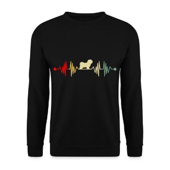 Havaneser Blanc Battement de Coeur Vintage - Sweat-shirt Unisexe - noir - Devant - Alina (178cm) & Michal (187cm)