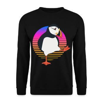 Papageientaucher Sonnenuntergang Papageientaucherv - Unisex Pullover - Schwarz - Vorne - Alina (178cm) & Michal (187cm)