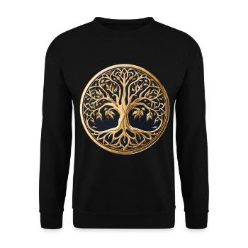 Baum des Lebens - Unisex Pullover - Schwarz - Vorne - Alina (178cm) & Michal (187cm)