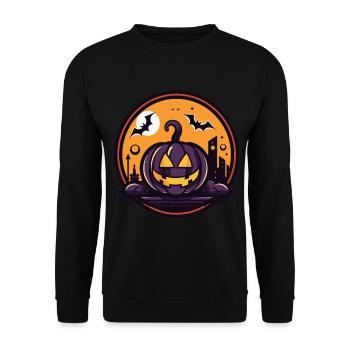 Halloween-Party - Unisex Pullover - Schwarz - Vorne - Alina (178cm) & Michal (187cm)