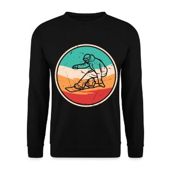 Vintage-Snowboard - Unisex Pullover - Schwarz - Vorne - Alina (178cm) & Michal (187cm)