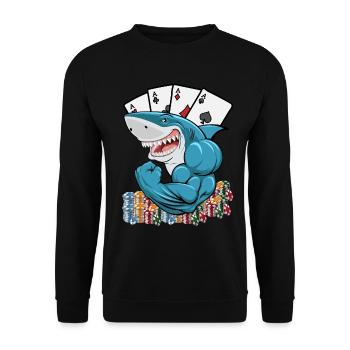Joueur de poker agressif Shark - Sweat-shirt Unisexe - noir - Devant - Alina (178cm) & Michal (187cm)