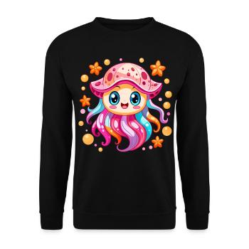 Méduse mignonne - Sweat-shirt Unisexe - noir - Devant - Alina (178cm) & Michal (187cm)