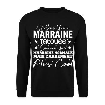 Godmother tattooed like a normal godmother - Unisex Sweatshirt - black - Front - Alina (178cm) & Michal (187cm)