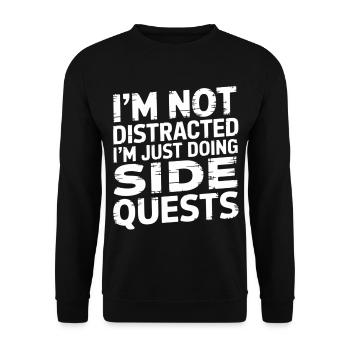 I'm Not Distracted I'm Just Doing Side Quests 3 - Unisex Pullover - Schwarz - Vorne - Alina (178cm) & Michal (187cm)