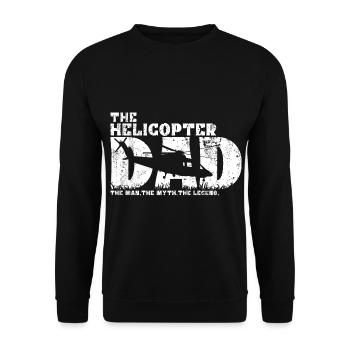 Hubschrauberpilot Helikopter Dad Papa Sprüche - Unisex Pullover - Schwarz - Vorne - Alina (178cm) & Michal (187cm)