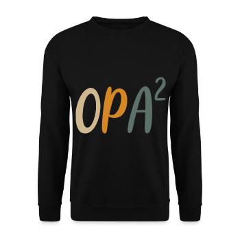 Opa hoch 2 Zweifacher zwei 2 Enkelkindern - Unisex Pullover - Schwarz - Vorne - Alina (178cm) & Michal (187cm)
