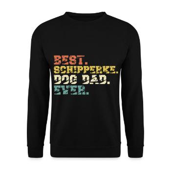 Schipperke Hund Dad Papa Herrchen Sprüche Vintage - Unisex Pullover - Schwarz - Vorne - Alina (178cm) & Michal (187cm)