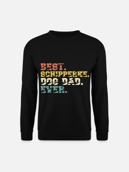 Schipperke Hund Dad Papa Herrchen Sprüche Vintage - Unisex Pullover - Schwarz