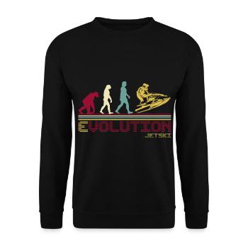 Jetski Evolution Retro - Unisex Sweatshirt - black - Front - Alina (178cm) & Michal (187cm)