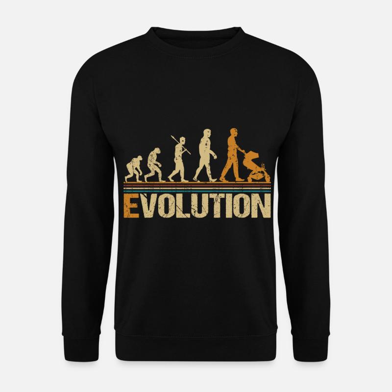 Papa père avec poussette évolution - Sweat-shirt Unisexe - noir