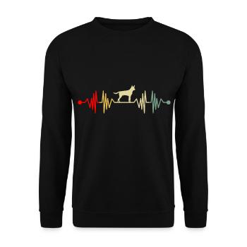 Kelpie Australian Dog rythme cardiaque rétro - Sweat-shirt Unisexe - noir - Devant - Alina (178cm) & Michal (187cm)