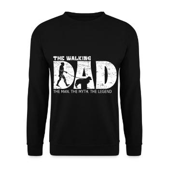 Kooikerhondje Le Walking Dad - Sweat-shirt Unisexe - noir - Devant - Alina (178cm) & Michal (187cm)