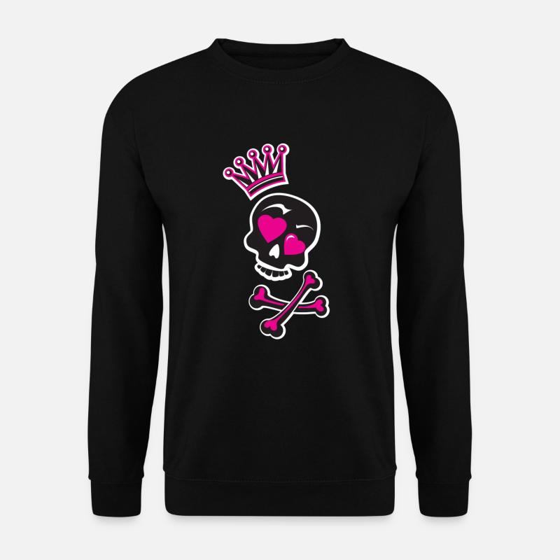 Totenkopf mit Krone - Unisex Pullover - Schwarz