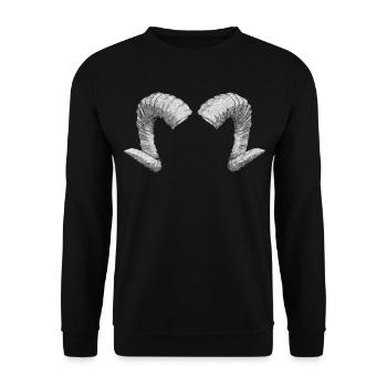widder horn - Sweat-shirt Unisexe - noir - Devant - Alina (178cm) & Michal (187cm)
