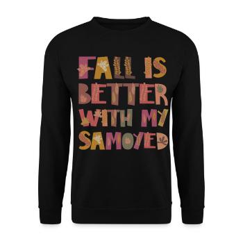 Fall is better with Samojede Dog Autumn Grateful - Unisex Sweatshirt - black - Front - Alina (178cm) & Michal (187cm)