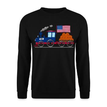 Chemin de fer de basket-ball de drapeau des États-Unis - Sweat-shirt Unisexe - noir - Devant - Alina (178cm) & Michal (187cm)