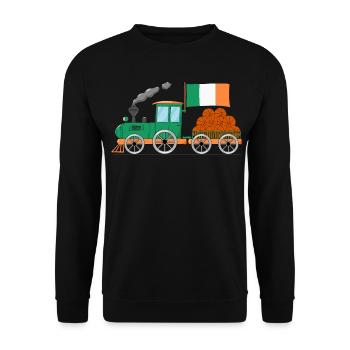 Ireland Flag Basketball Railway - Unisex Sweatshirt - black - Front - Alina (178cm) & Michal (187cm)