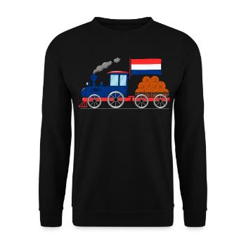 Holland Flag Basketball Railroad - Unisex Sweatshirt - black - Front - Alina (178cm) & Michal (187cm)