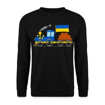 Ukraine Flag Basketball Chemin de fer - Sweat-shirt Unisexe - noir - Devant - Alina (178cm) & Michal (187cm)