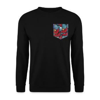 poche wax - Sweat-shirt Unisexe - noir - Devant - Alina (178cm) & Michal (187cm)