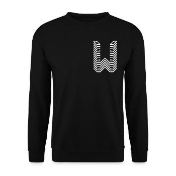 Unique Letter W Logo Design "White" - Unisex Sweatshirt - black - Front - Alina (178cm) & Michal (187cm)
