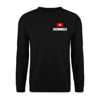 Schweiz schweizer Flagge Swiss Suisse Geschenk - Unisex Pullover - Schwarz - Vorne - Alina (178cm) & Michal (187cm)