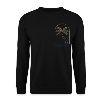Palmtrees & Ocean Breeze - Unisex Pullover - Schwarz - Vorne - Alina (178cm) & Michal (187cm)