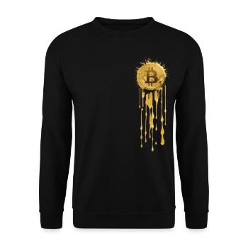Gold Bitcoin - Unisex Pullover - Schwarz - Vorne - Alina (178cm) & Michal (187cm)