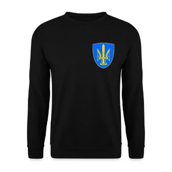 Ukraine Coat of Arms Sword Ukrainian yellow blue - Unisex Sweatshirt - black - Front - Alina (178cm) & Michal (187cm)