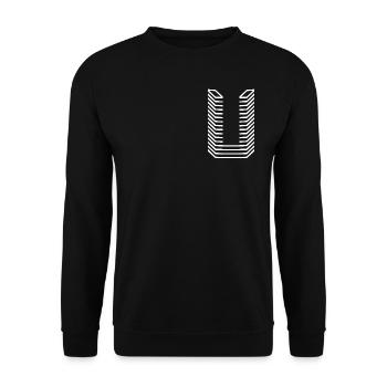 Unique Letter U Logo Design « Blanc » - Sweat-shirt Unisexe - noir - Devant - Alina (178cm) & Michal (187cm)