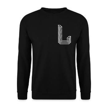 Unique Letter L Logo Design "White" - Unisex Sweatshirt - black - Front - Alina (178cm) & Michal (187cm)