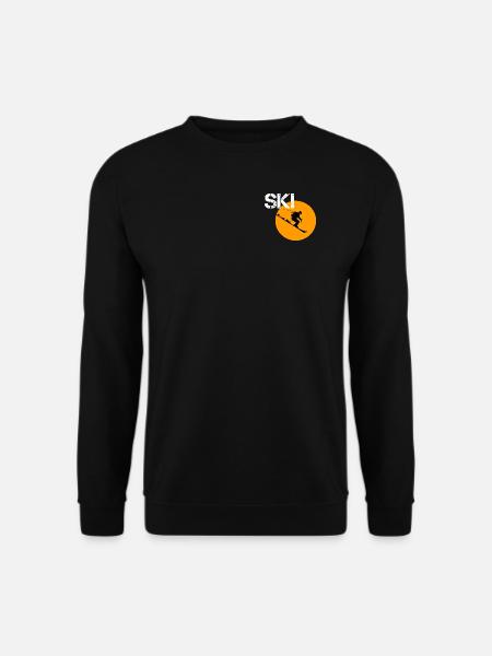 Ski design in yellow - Unisex Sweatshirt - black