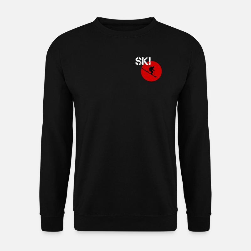 Ski Design in rot - Unisex Pullover - Schwarz